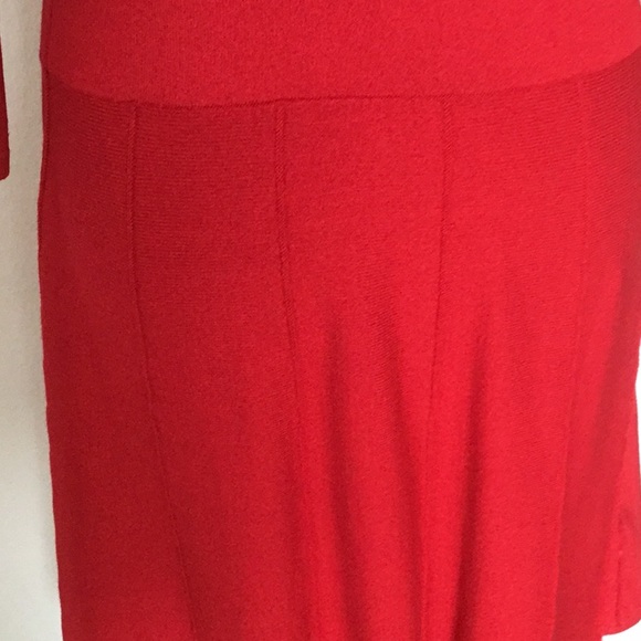 Red Ann Taylor pleated A Line dress - Picture 3 of 5